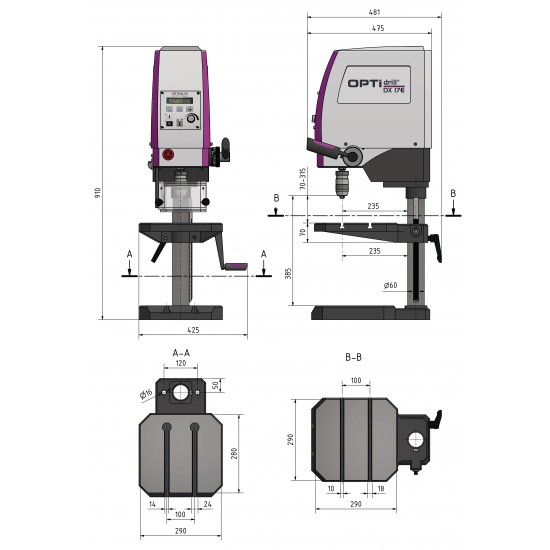 ΔΡΑΠΑΝΟ ΚΟΛΩΝΑΤΟ  OPTIdrill DX 17E  OPTIMUM