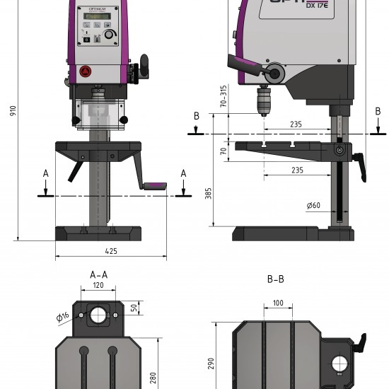 ΔΡΑΠΑΝΟ ΚΟΛΩΝΑΤΟ  OPTIdrill DX 17E  OPTIMUM