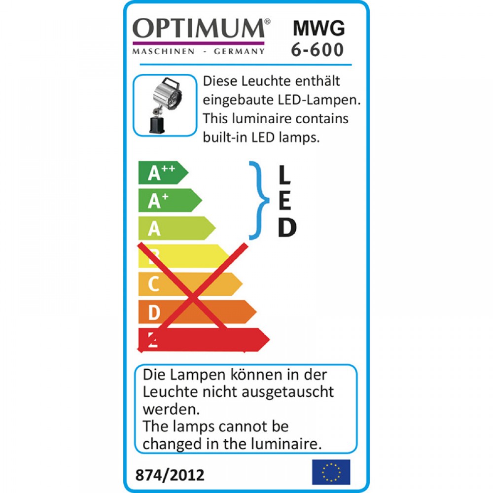 Φωτιστικό μηχανημάτων LED MWG 6-600 Optimum