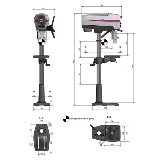 Δράπανο κολωνάτο DP 26-F (230 V) Optimum