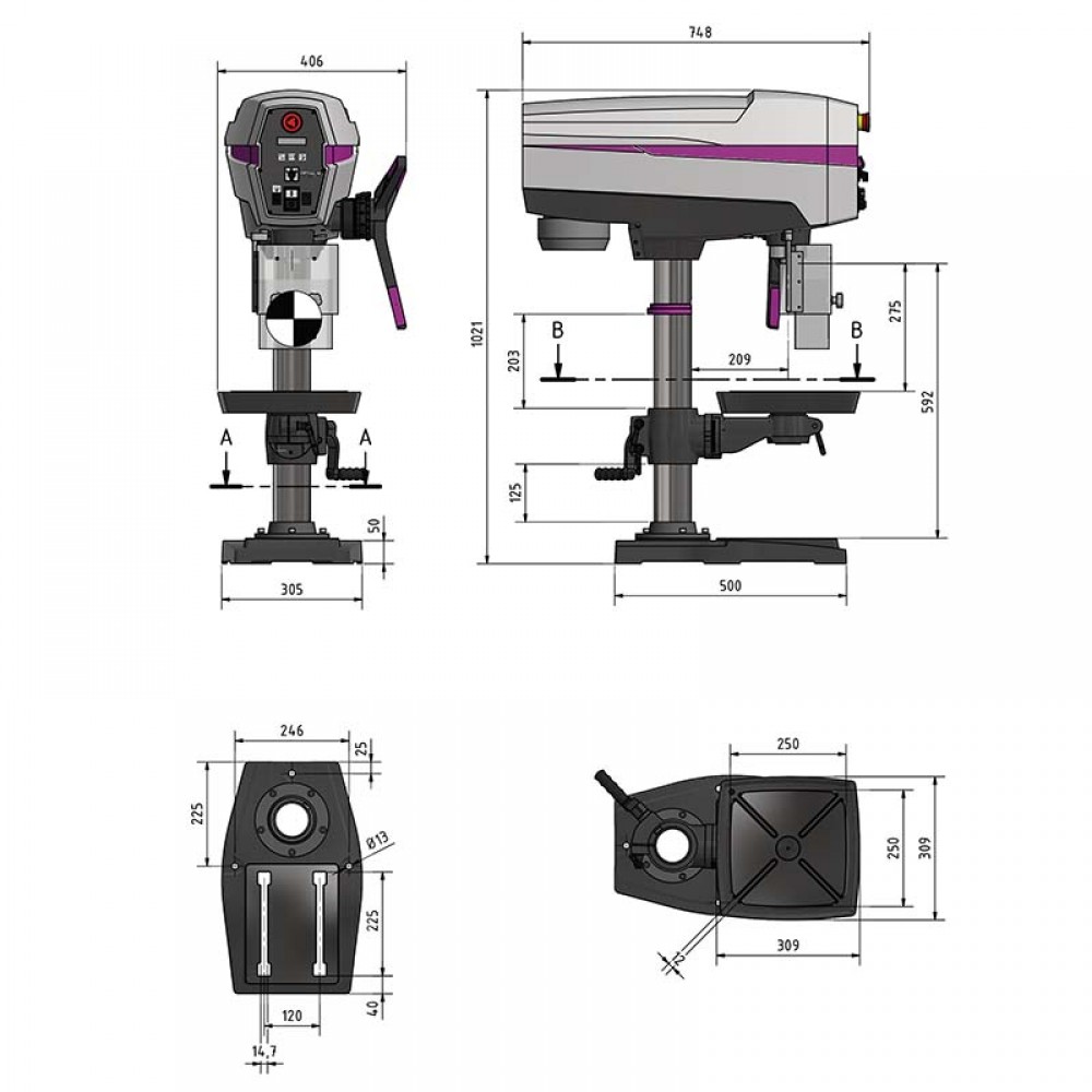 Δράπανο κολωνάτο DP 26-T (400 V) Optimum