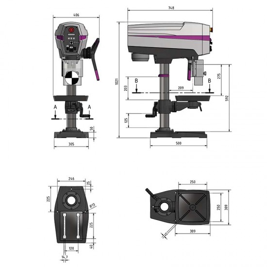 Δράπανο κολωνάτο DP 26-T (400 V) Optimum