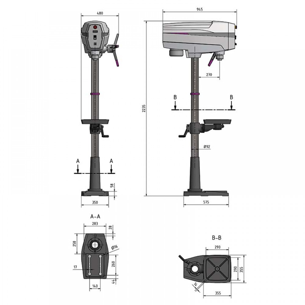 Δράπανο κολωνάτο DP 33 Optimum