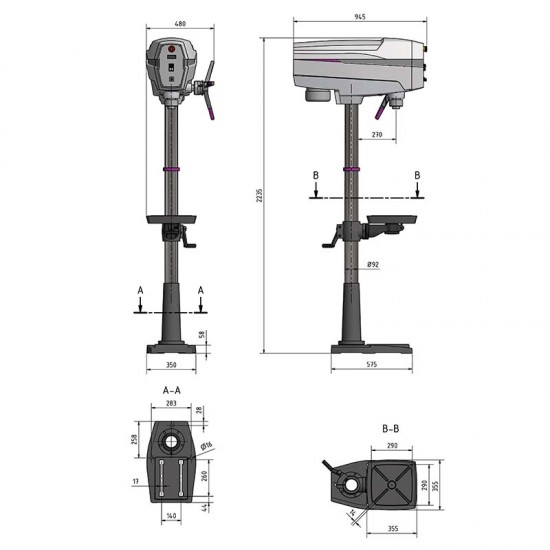 Δράπανο κολωνάτο DP 33 Optimum