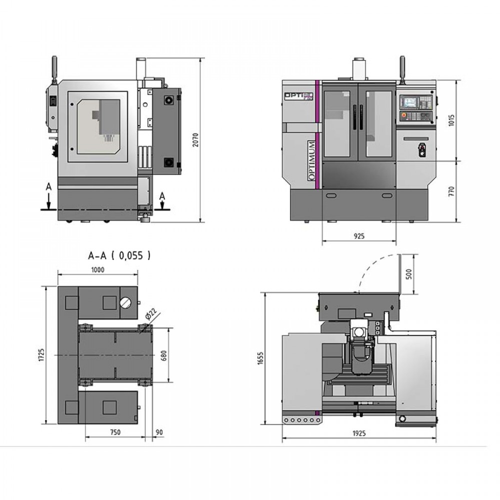 Φρέζα CNC F 80 ADVANCED Optimum