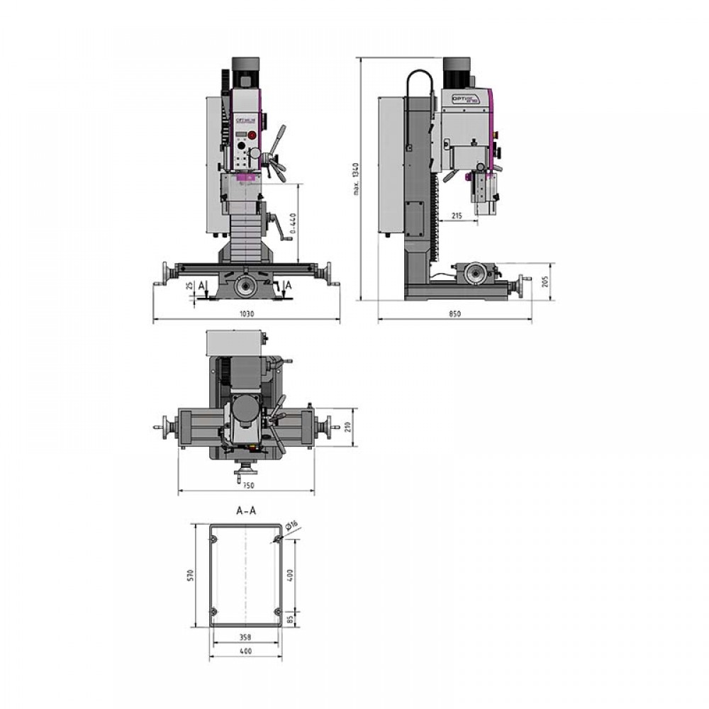 Φρεζοδράπανο OPTImill  MH 35G  OPTIMUM