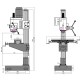 Γραναζωτό κολονάτο δράπανο με τραπέζι DH 40CTP Optimum